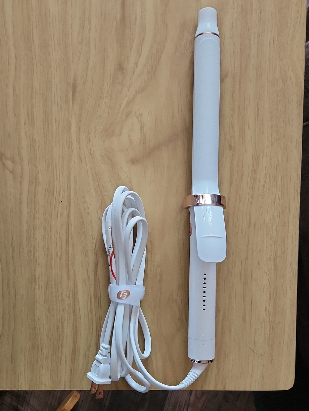 T3 White and Rose Gold Singlepass Curl X Curling Iron
